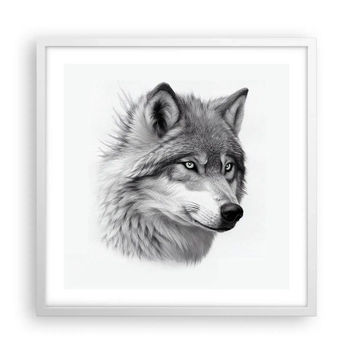 Plakat w białej ramie - Alfa – bez wątpienia - 50x50 cm