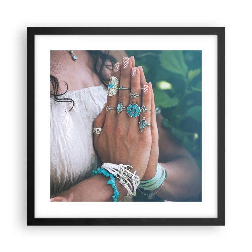 Plakat w czarnej ramie - Witaj w centrum bytu - 40x40 cm