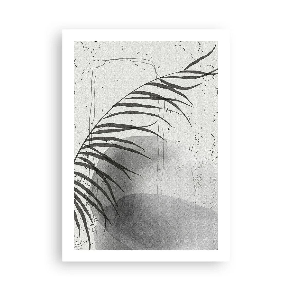 Plakat - Minimalistyczna botaniczna kompozycja w odcieniach szarości - 50x70cm - Subtelna egzotyka natury - Nowoczesna dekoracja ścienna do salonu, kuchni i sypialni ARTTOR
