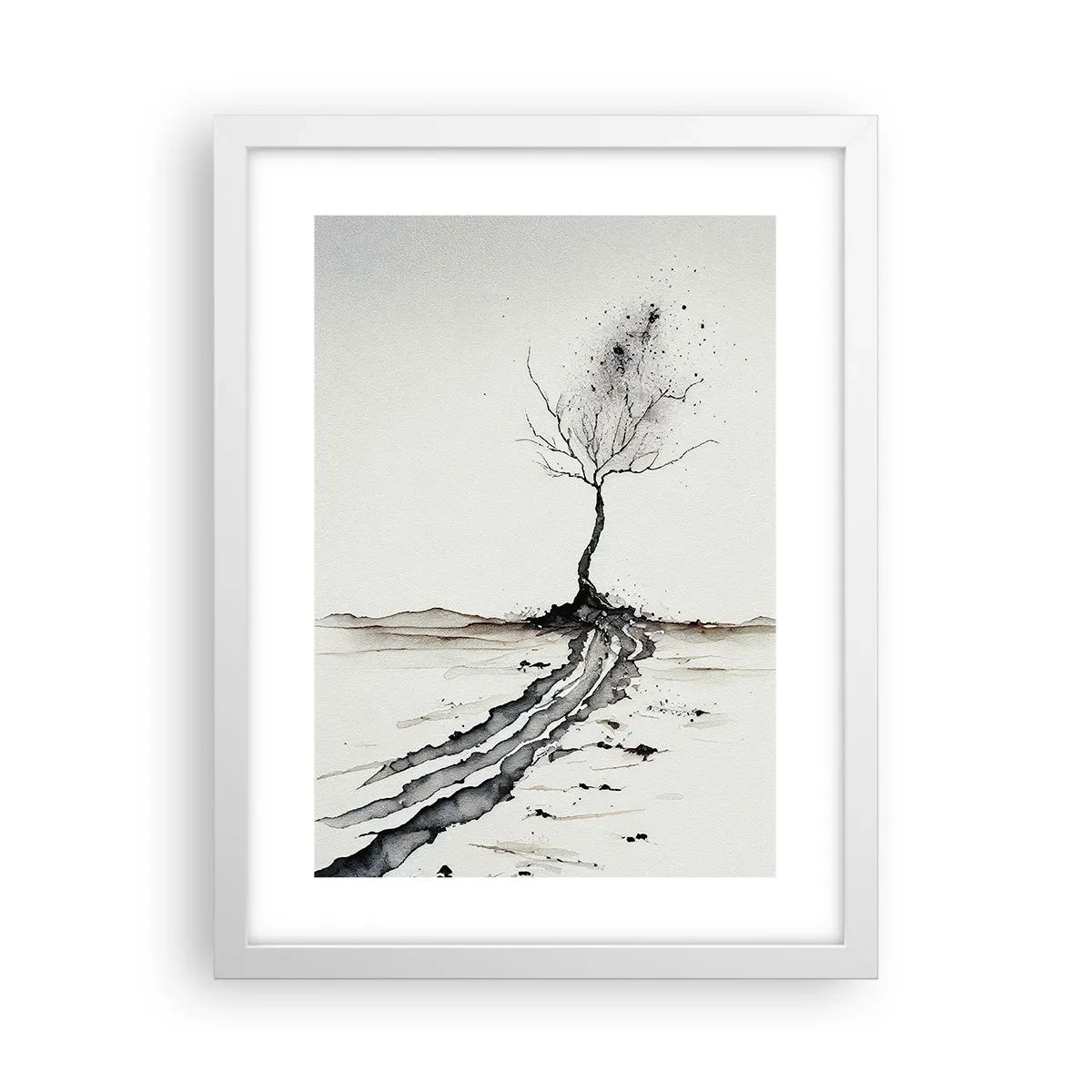Plakat w białej ramie - Zimowa melancholia - 30x40 cm