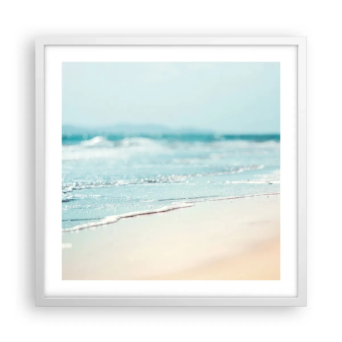 Plakat w białej ramie - Ciepło i szum - 50x50 cm