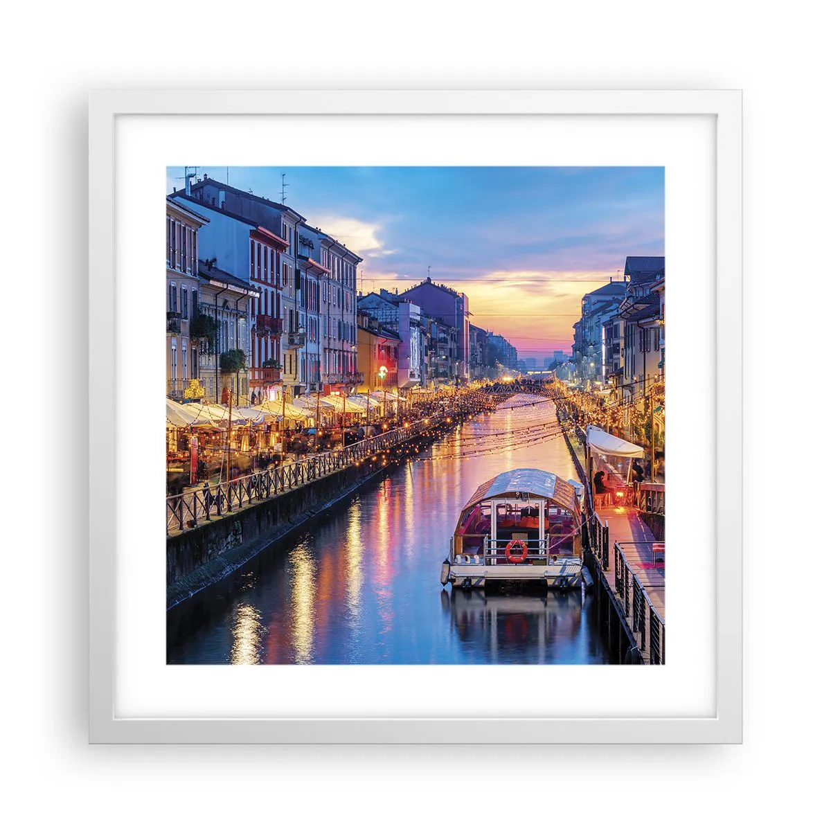 Plakat w białej ramie - Wieczór światła i zabawy - 40x40 cm