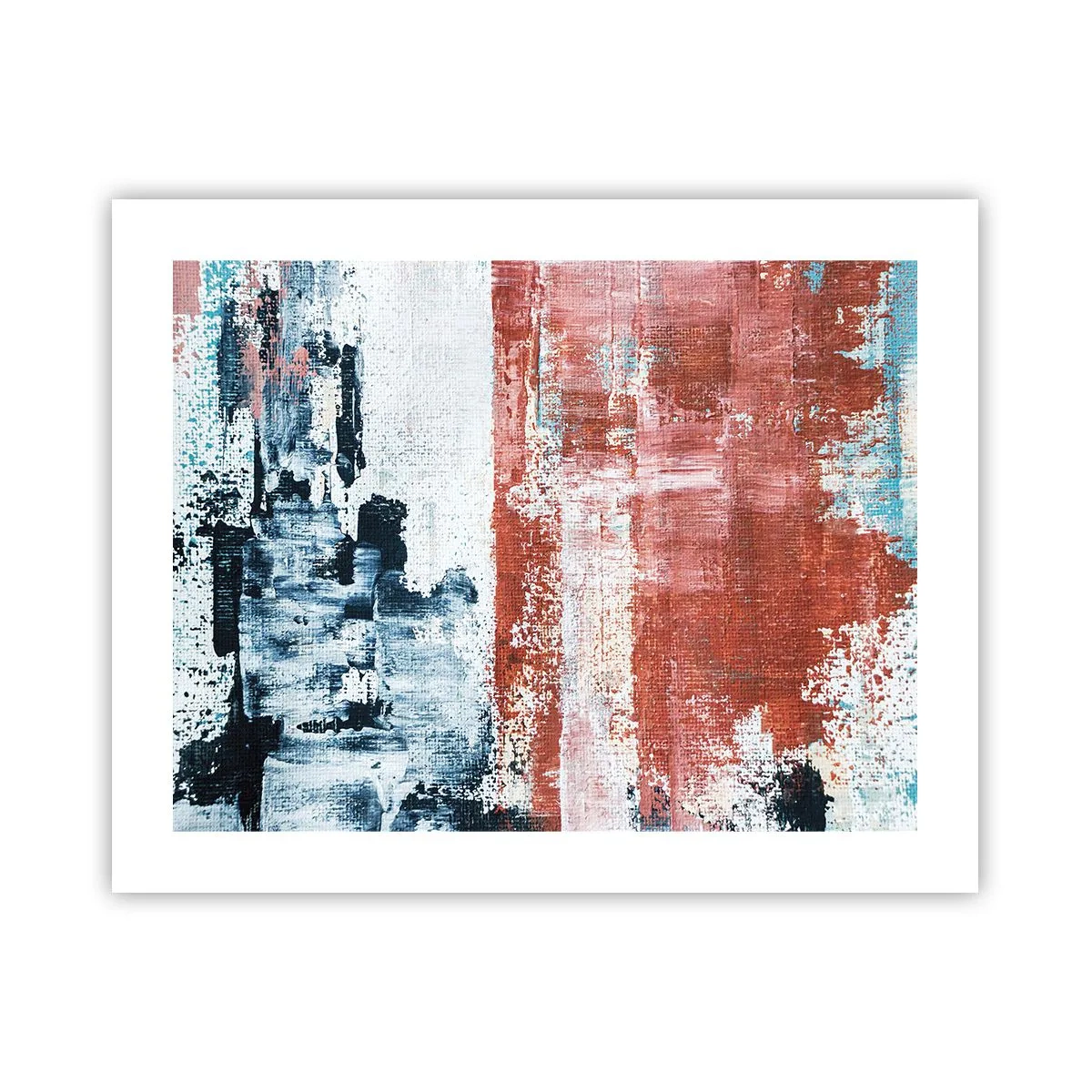 Plakat - Abstrakcyjne pół na pół - 50x40 cm