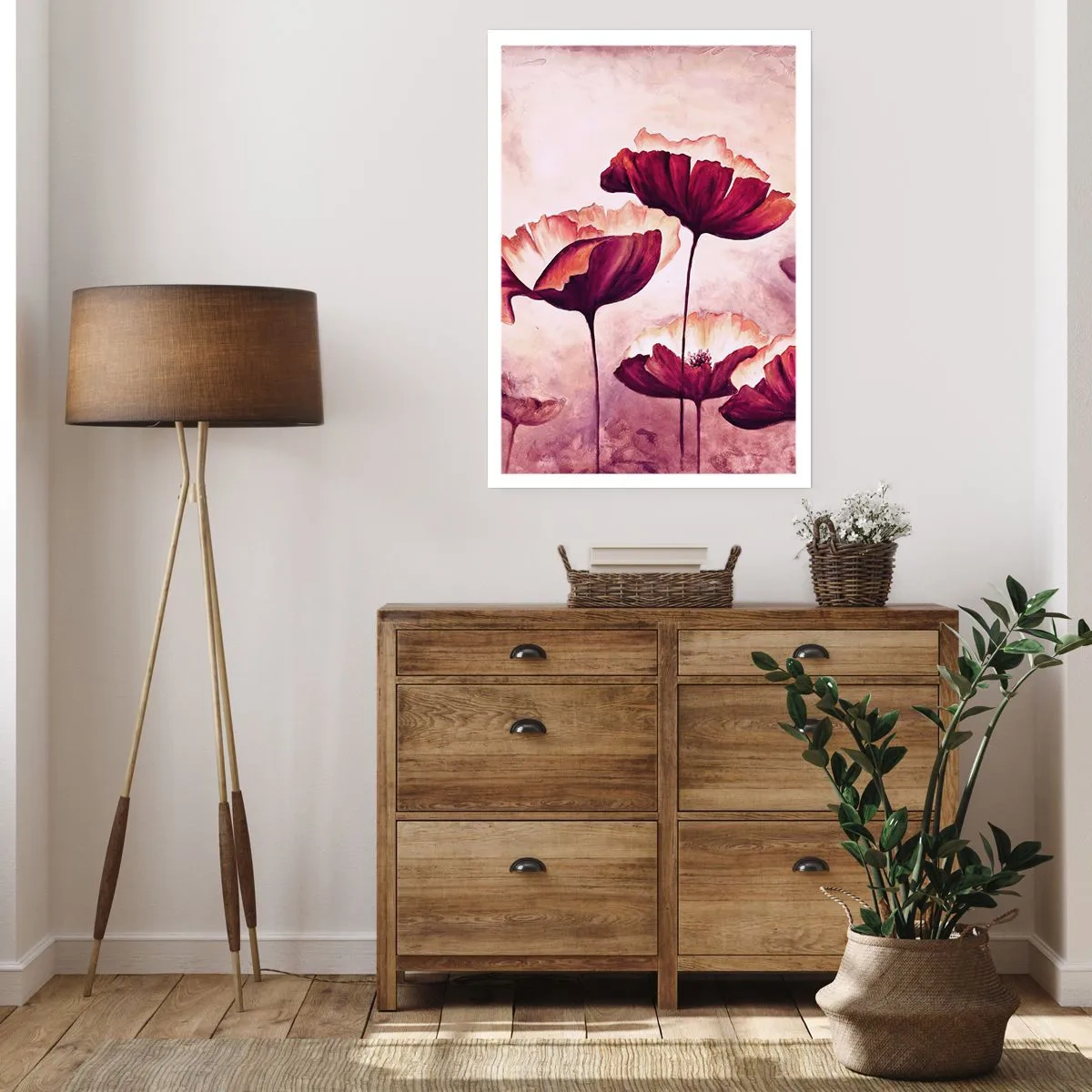 Plakat - Płatek czerwony i biały - 70x100 cm