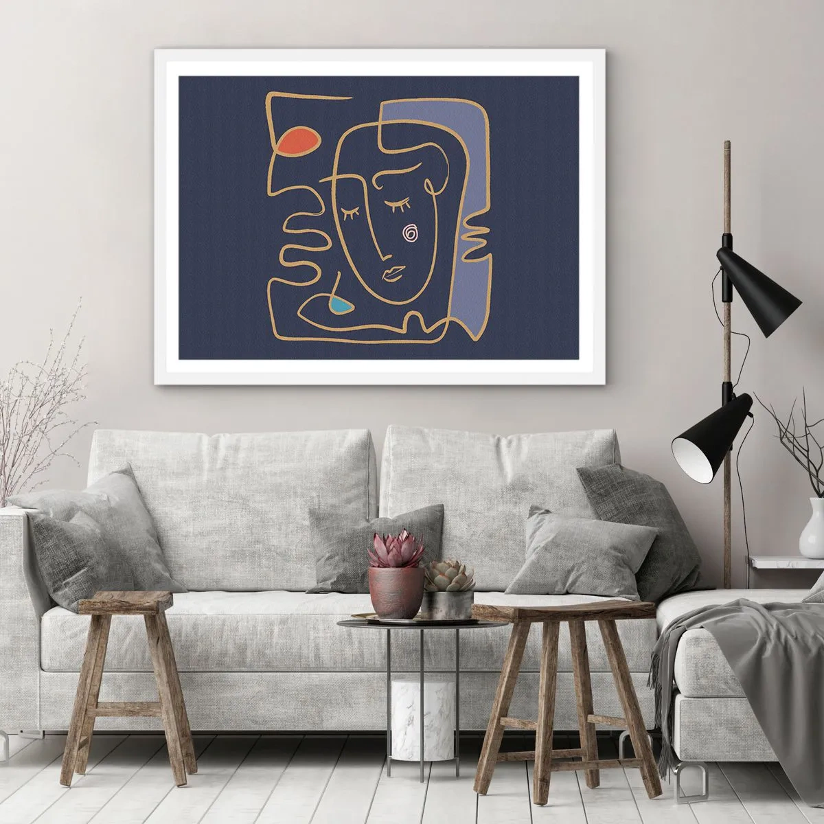 Plakat w białej ramie - W zamyśleniu - 50x40 cm