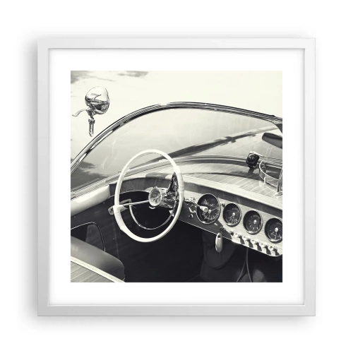 Plakat w białej ramie - Pogoda dla bogaczy - 40x40 cm