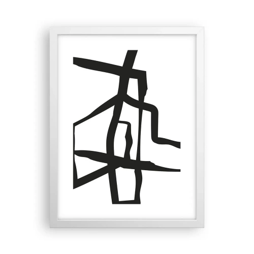 Plakat w białej ramie - Czarno-biała konstrukcja - 30x40 cm