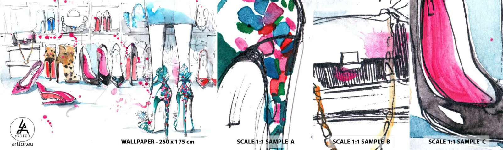 Fototapeta Próbka Samoprzylepna Deluxe Sticker - Sezamie, otwórz się - Kobieca Garderoba, Moda, Torebka - 100x30 cm