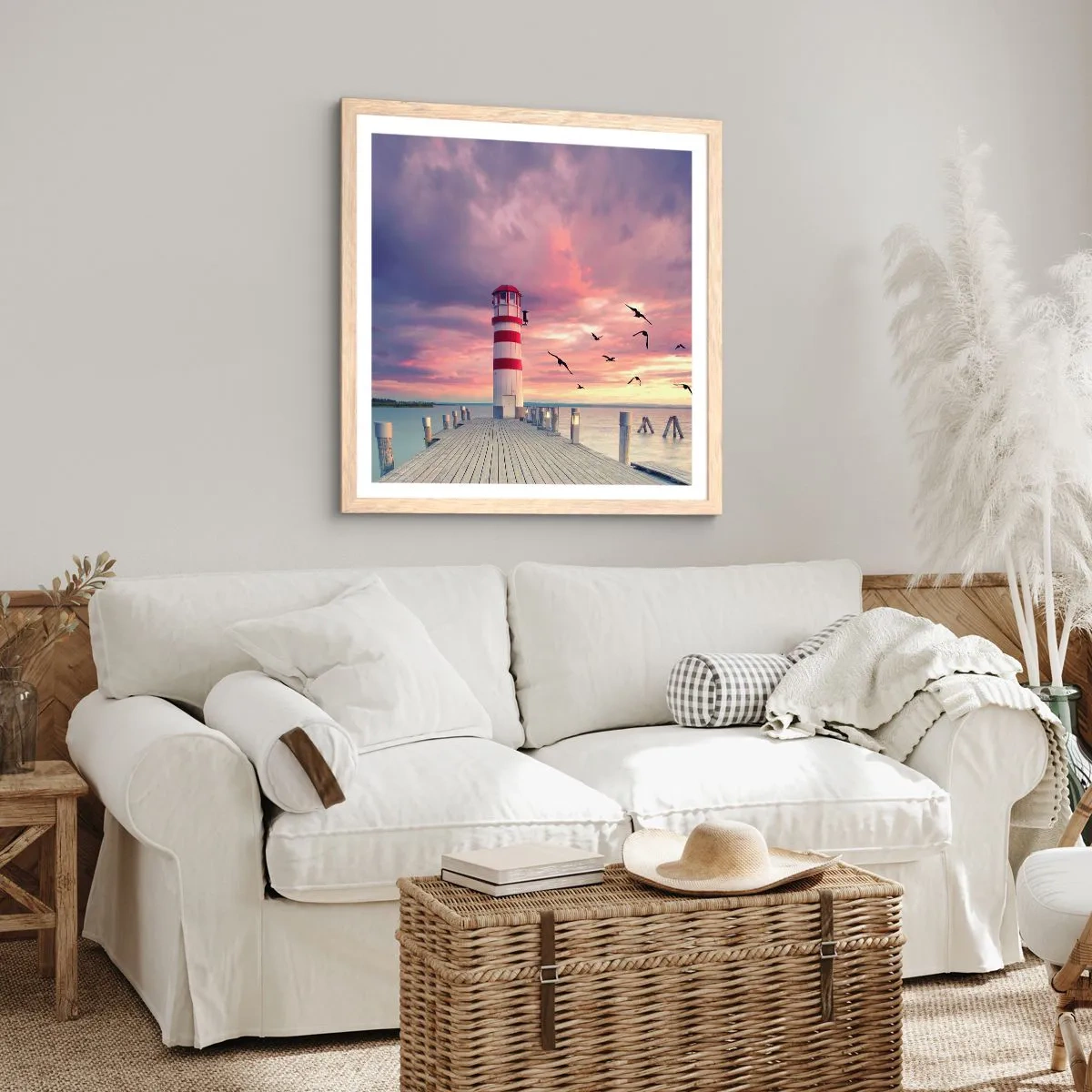 Plakat w ramie jasny dąb - Pora do portu - 60x60 cm