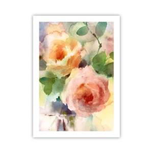 Plakat - Akwarelowe kwiaty w pastelowych barwach - 50x70cm - Delikatne jak akwarela - Nowoczesna dekoracja ścienna do salonu, kuchni i sypialni ARTTOR