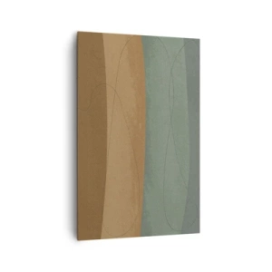 Obraz na płótnie - Abstrakcyjna kompozycja w naturalnych odcieniach ziemi - 80x120cm - Kompozycja horyzontalna - Nowoczesna dekoracja ścienna do salonu i sypialni ARTTOR