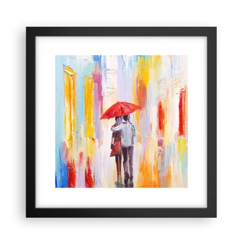 Plakat w czarnej ramie - Niech pada dalej - 30x30 cm