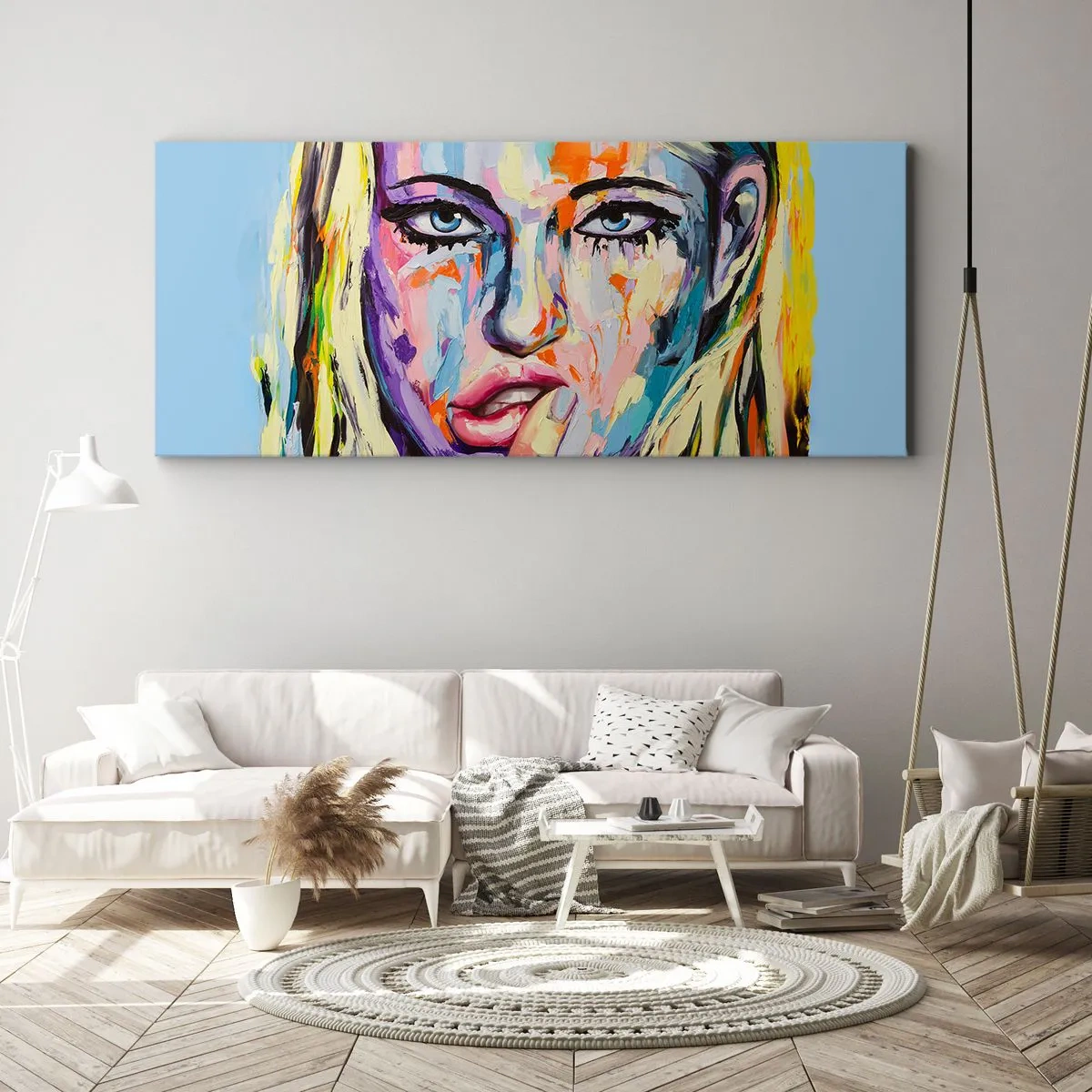Obraz na płótnie - Spójrz jej prosto w oczy - 90x30 cm