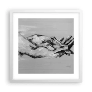 Plakat w białej ramie - Początek… - 40x40 cm