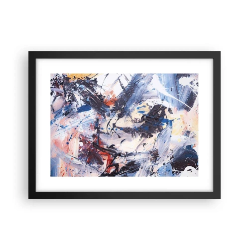 Plakat w czarnej ramie - Szalony taniec abstrakcji - 40x30 cm
