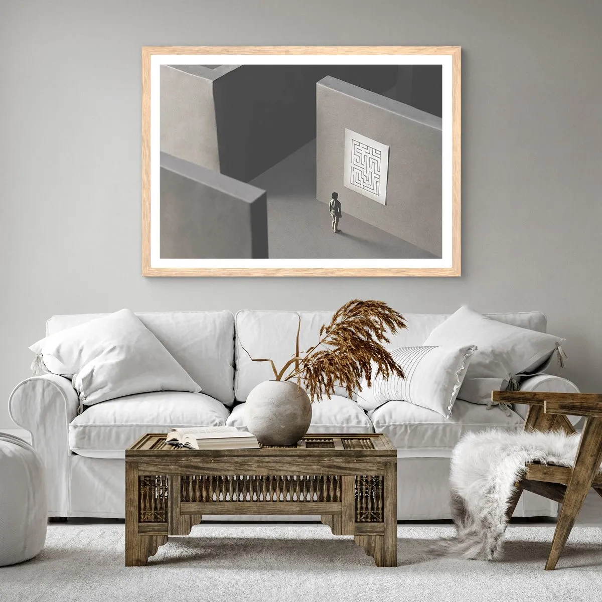 Plakat w ramie jasny dąb - Ale gdzie jestem? - 50x40 cm