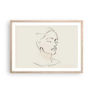 Plakat w ramie jasny dąb - Pewną kreską - 70x50 cm