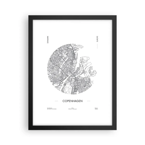 Plakat w czarnej ramie - Anatomia Kopenhagi - 30x40 cm