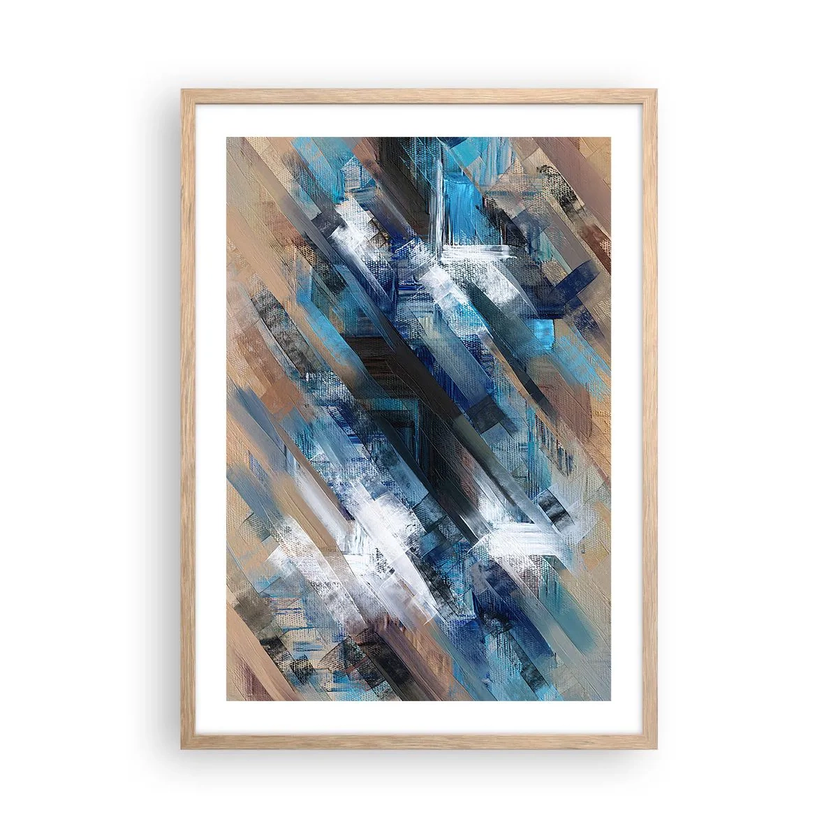 Plakat w ramie jasny dąb - Po błękitnym skosie - 50x70 cm