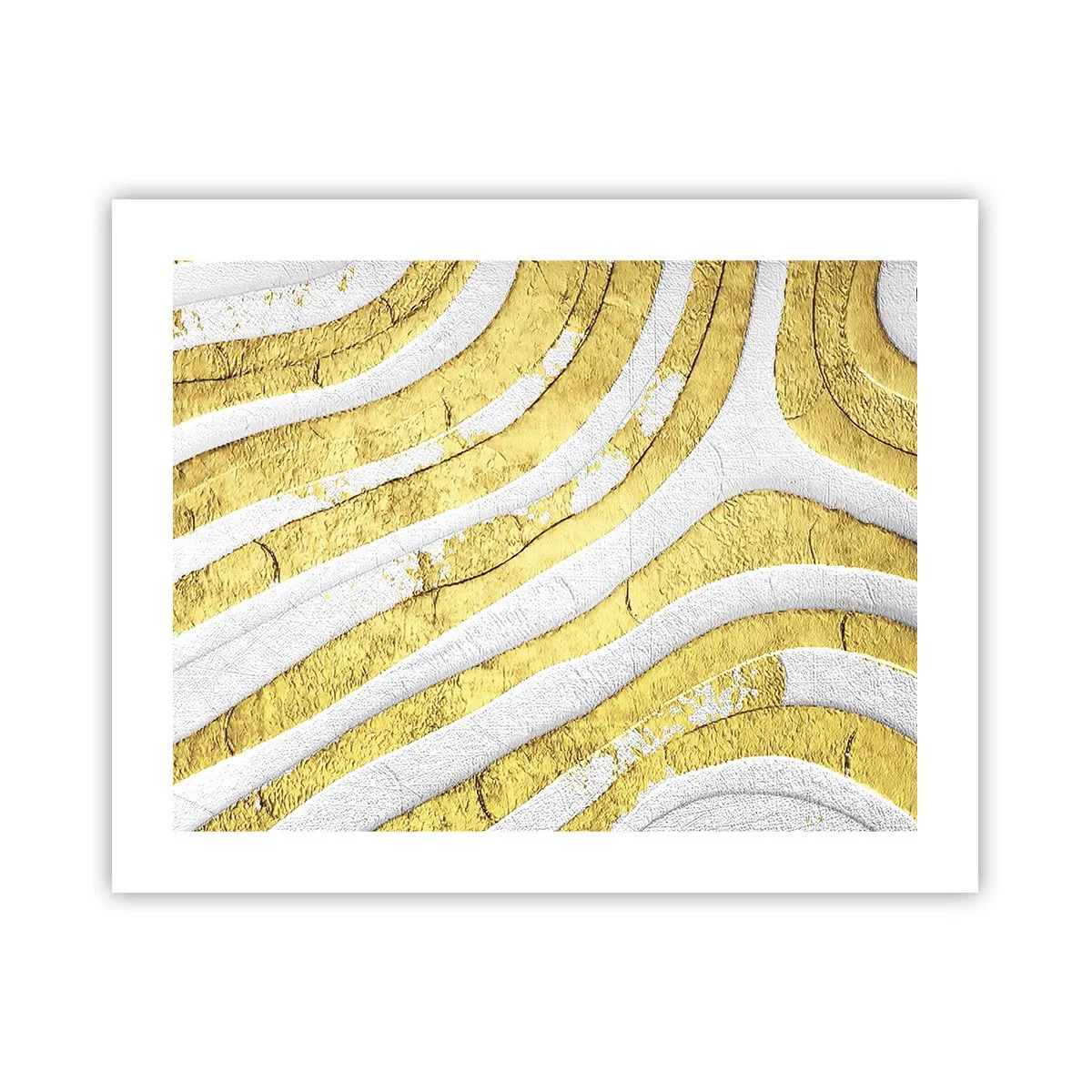 Plakat - Kompozycja w bieli i złocie - 50x40 cm