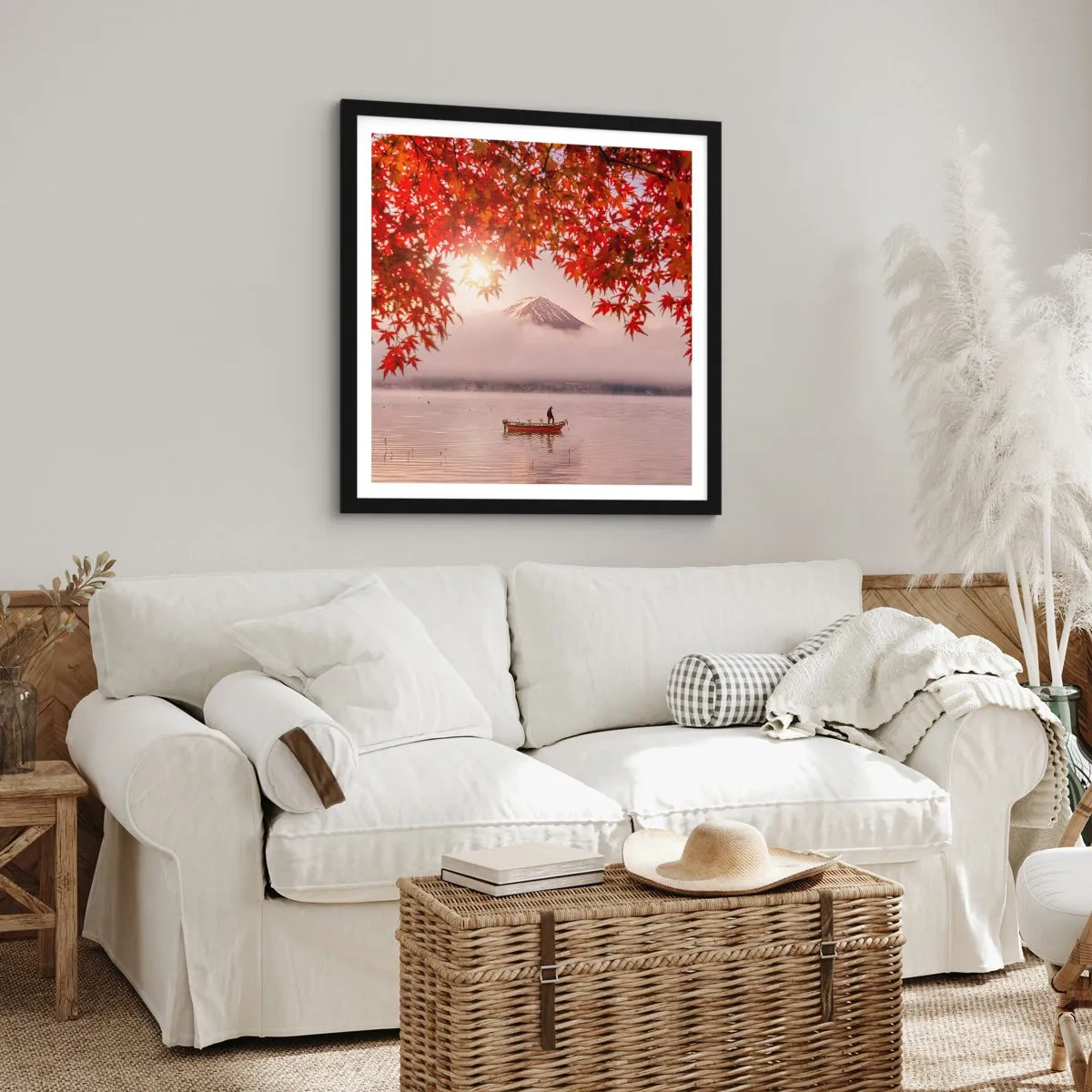 Plakat w czarnej ramie - W japońskim klimacie - 40x40 cm