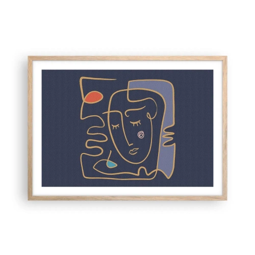 Plakat w ramie jasny dąb - W zamyśleniu - 70x50 cm