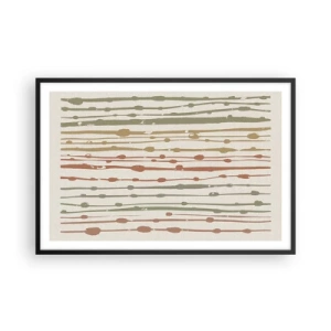 Plakat w czarnej ramie - Muzyczny zapis barw - 91x61 cm