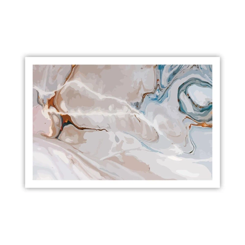 Plakat - Błękitne meandry pod bielą - 91x61 cm