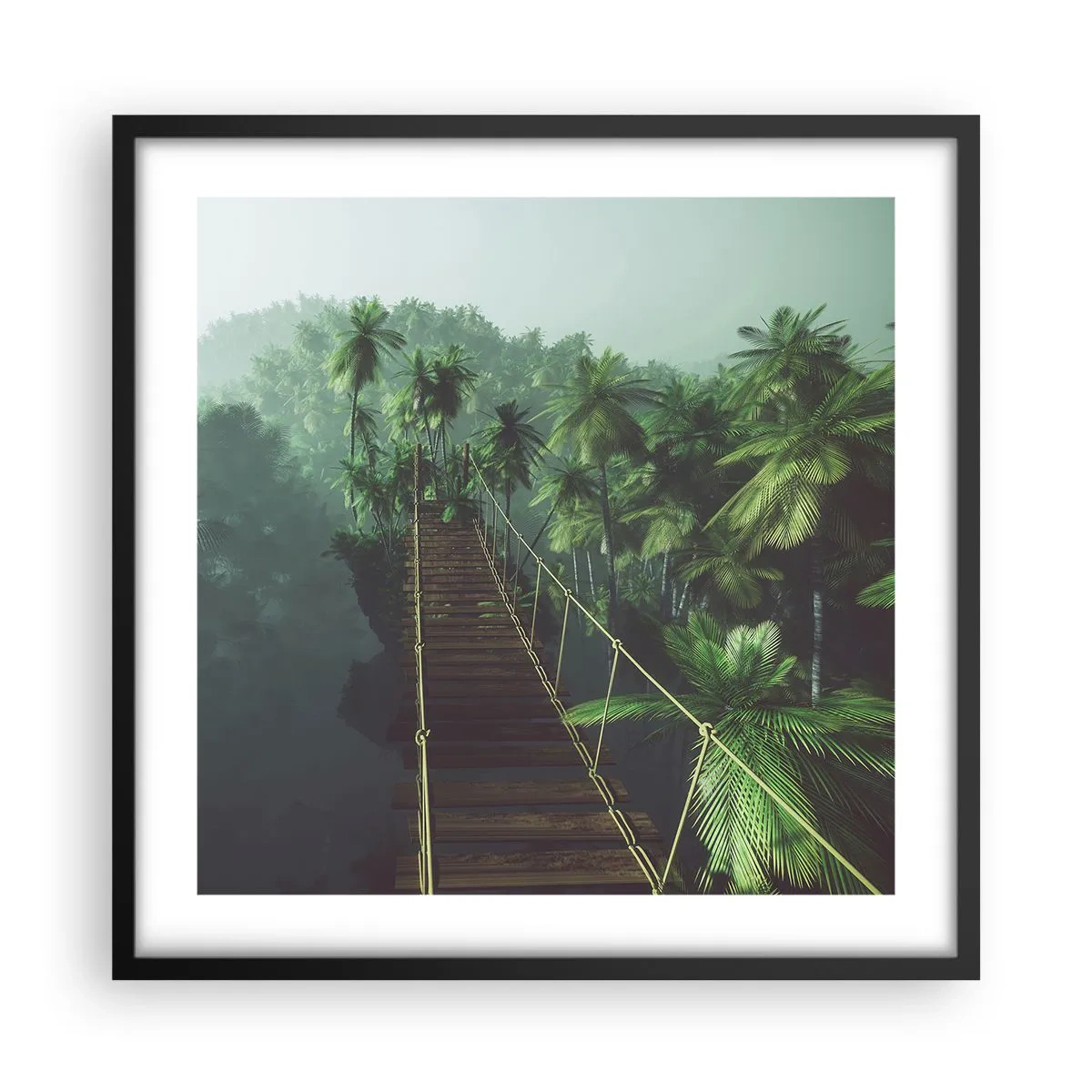 Plakat w czarnej ramie - Nad kipielą zieleni - 50x50 cm