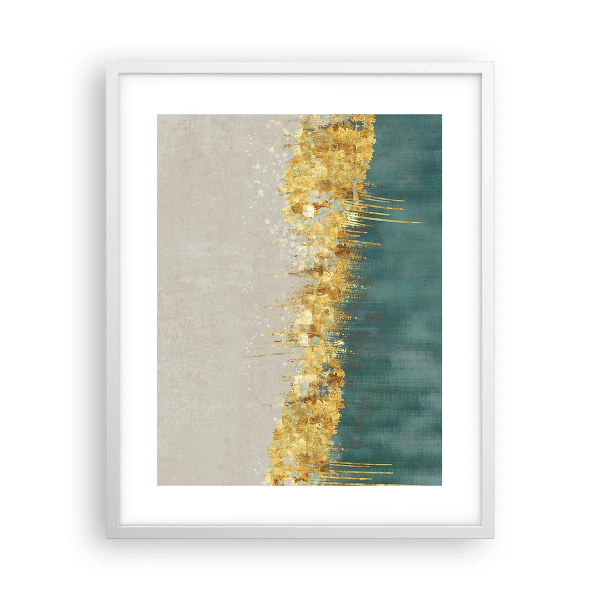 Plakat w białej ramie - Złota granica - 40x50 cm
