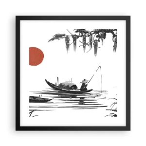 Plakat w czarnej ramie - Azjatyckie popołudnie - 40x40 cm