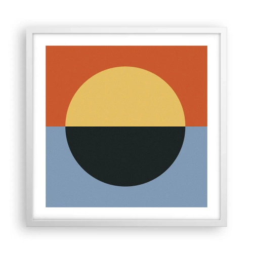 Plakat w białej ramie - Kompozycja ciepła i chłodu - 50x50 cm