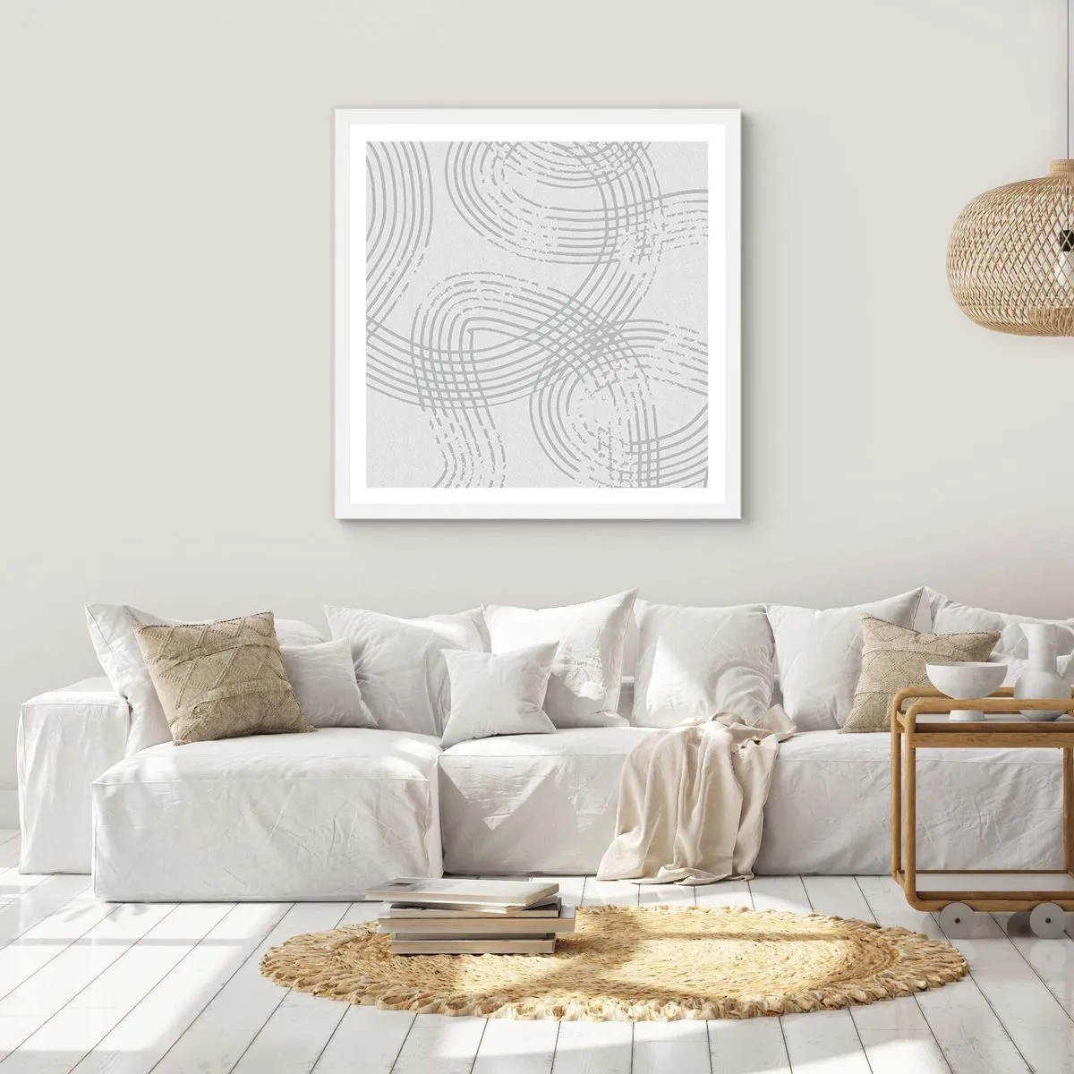 Plakat w białej ramie - Nie ma prostej drogi - 60x60 cm