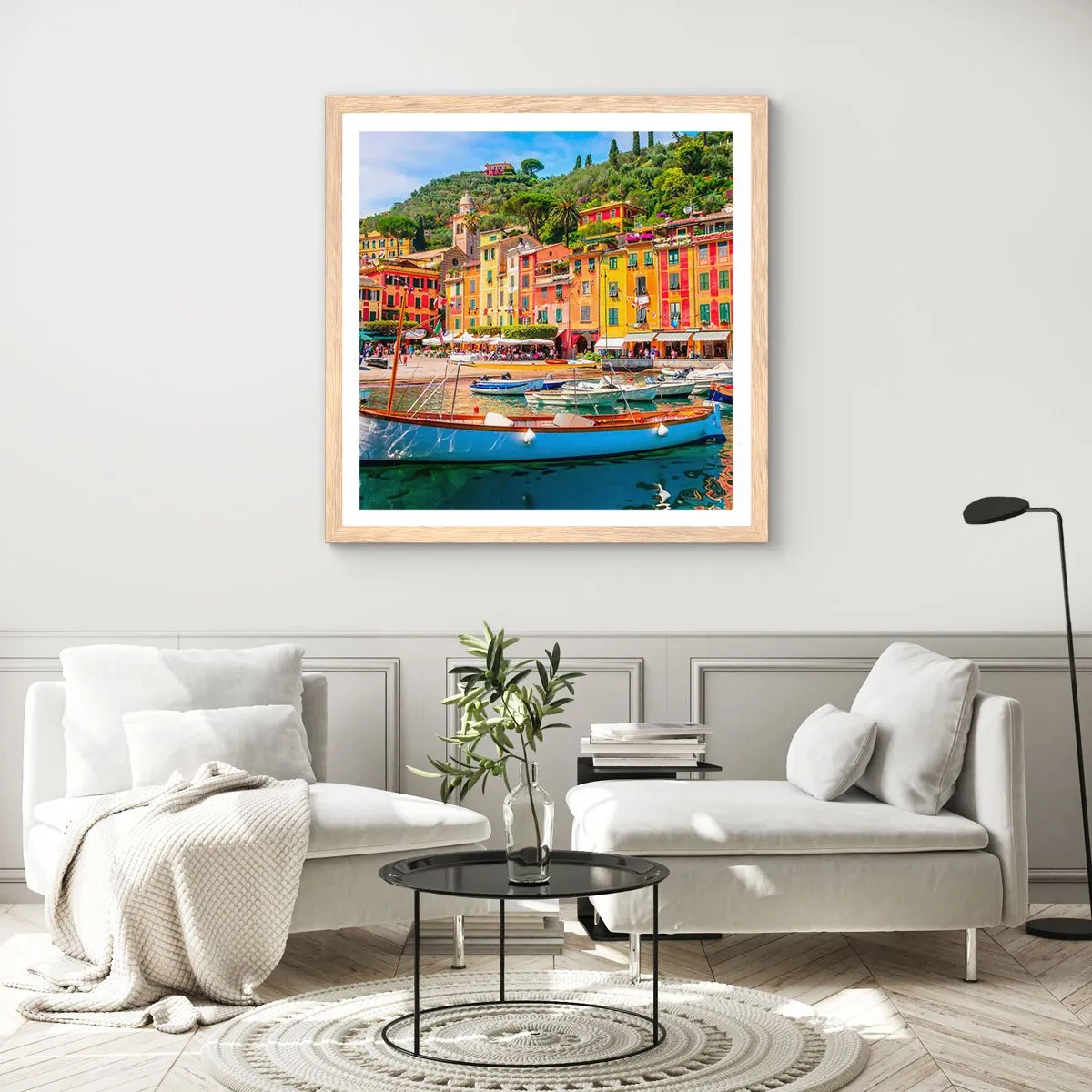 Plakat w ramie jasny dąb - Włoskie przedpołudnie - 40x40 cm