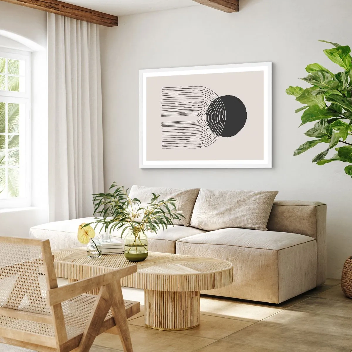 Plakat w białej ramie - Drżenie i pewność - 40x30 cm