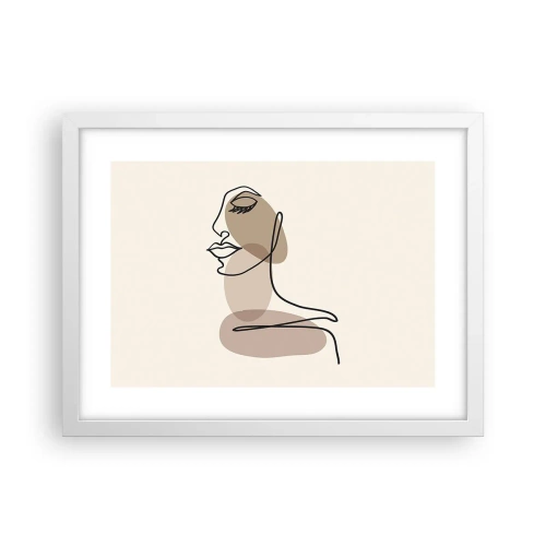 Plakat w białej ramie - Pewna linia piękna - 40x30 cm