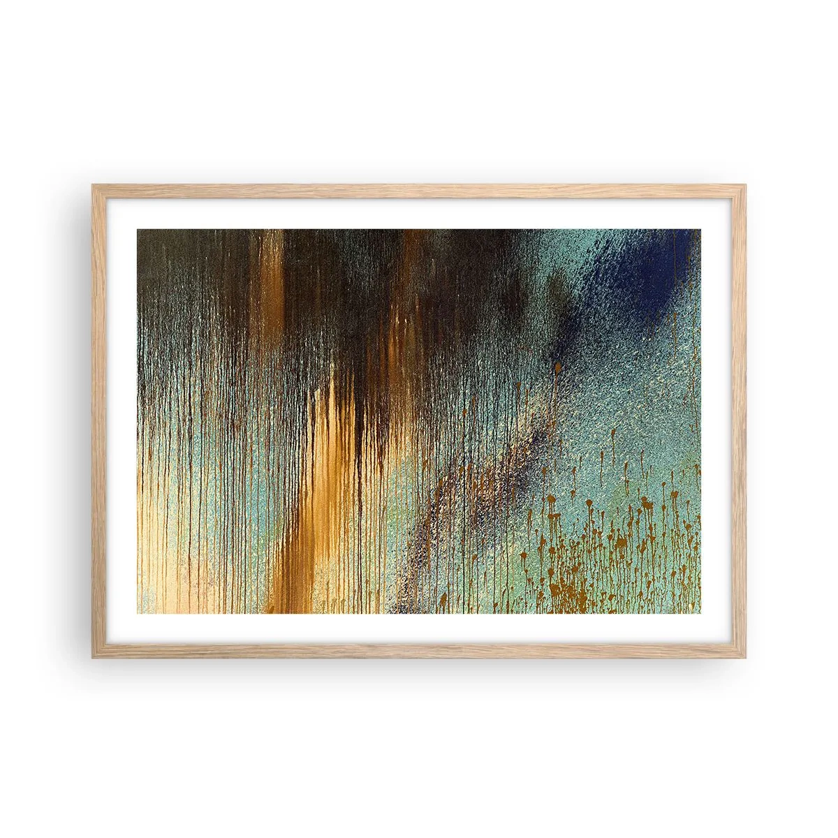 Plakat w ramie jasny dąb - Nieprzypadkowa barwna kompozycja - 70x50 cm