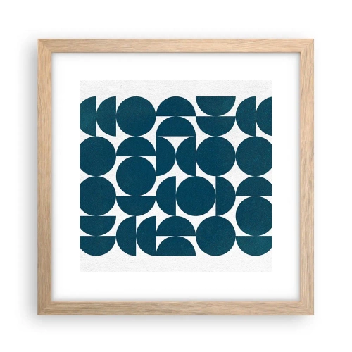 Plakat w ramie jasny dąb - Koła i półkola - 30x30 cm