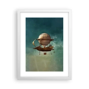 Plakat w białej ramie - Juliusz Verne pozdrawia - 30x40 cm