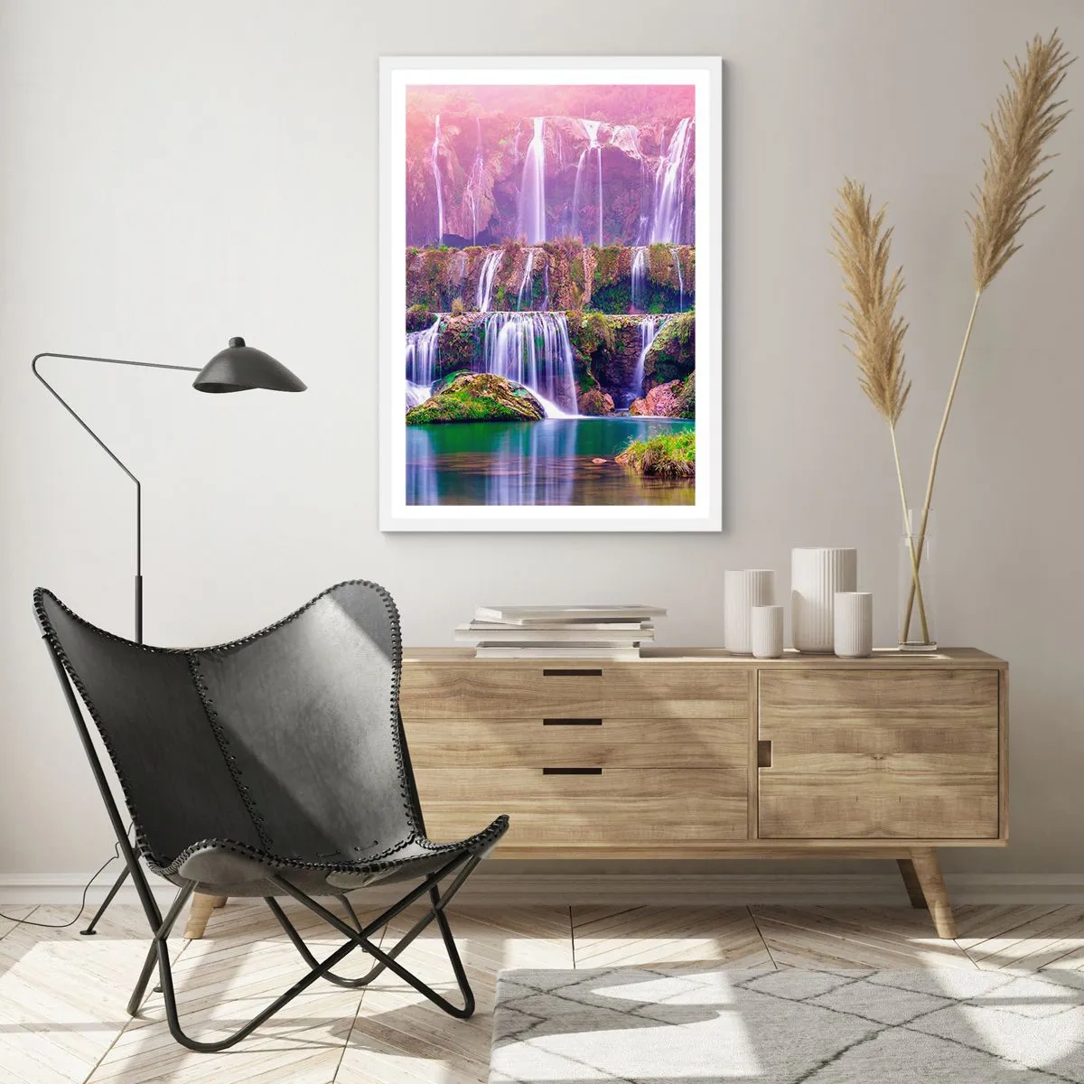 Plakat w białej ramie - Schody do nieba - 70x100 cm