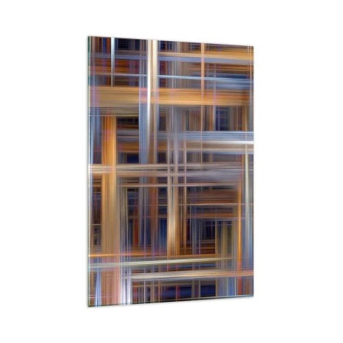 Obraz na szkle - Abstrakcyjne wzory geometryczne w pastelowych barwach - 80x120cm - Utkane ze światła - Nowoczesna dekoracja ścienna do salonu i sypialni ARTTOR