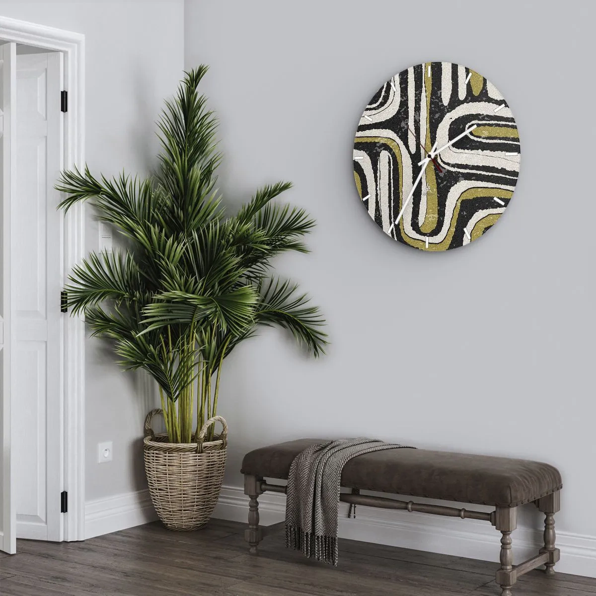 Zegar ścienny - Kompozycja: trakty i zaułki - 40x40 cm