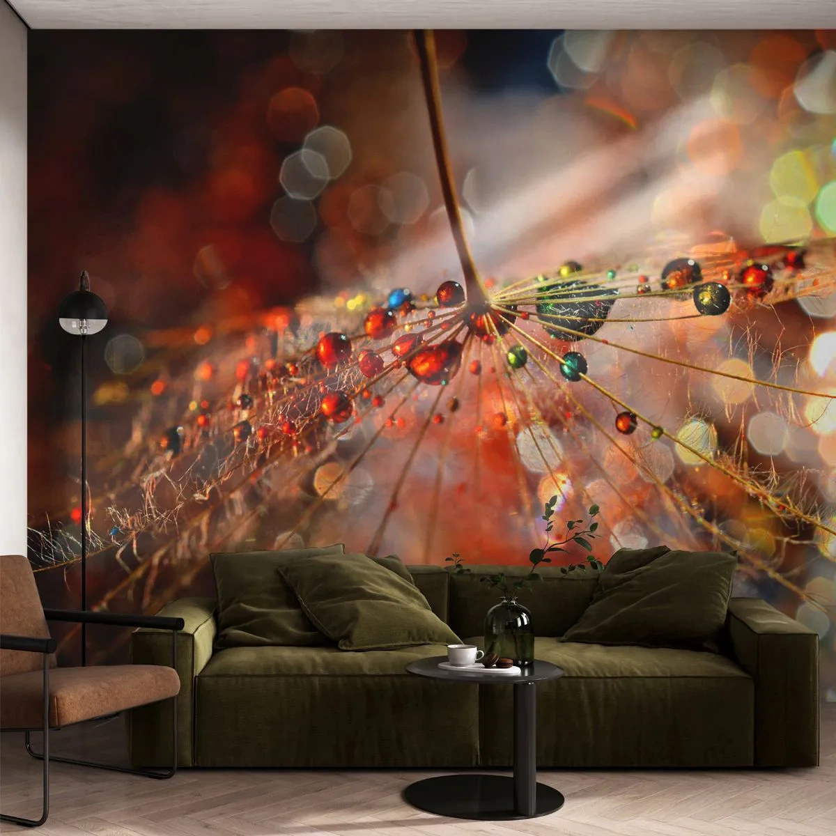 Fototapeta Standard Eco - Nanizane na pajęczą nić - Abstrakcja, Pajęczyna, Sztuka - 150x105 cm