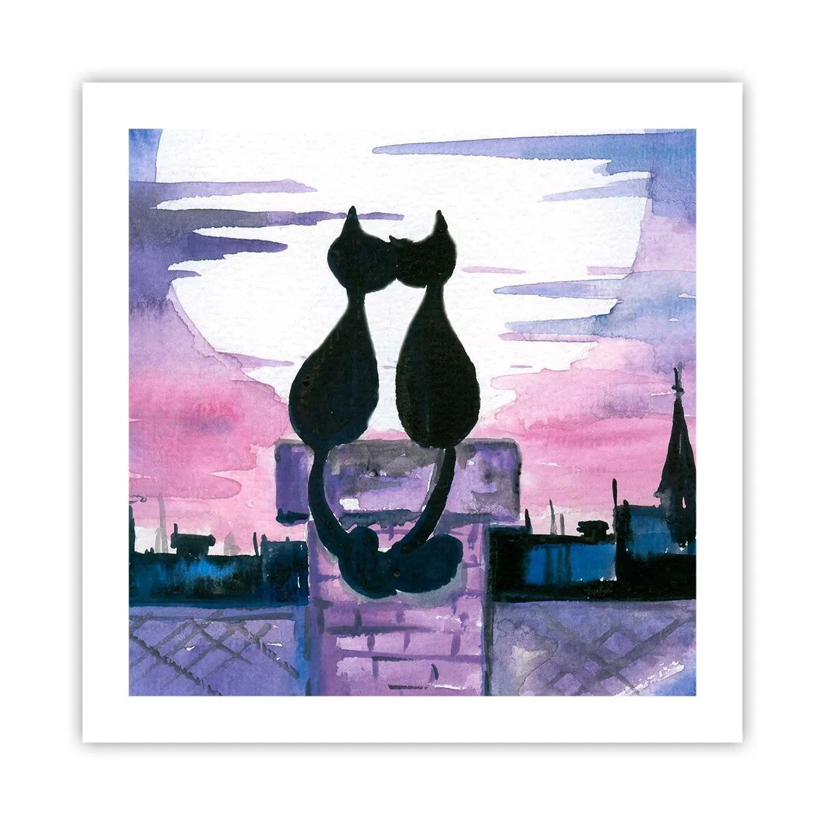 Plakat - Rendez-vous pod księżycem - 50x50 cm