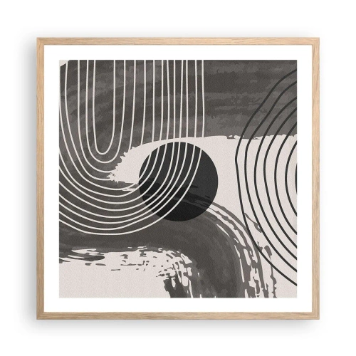 Plakat w ramie jasny dąb - Owal zwycięża - 60x60 cm