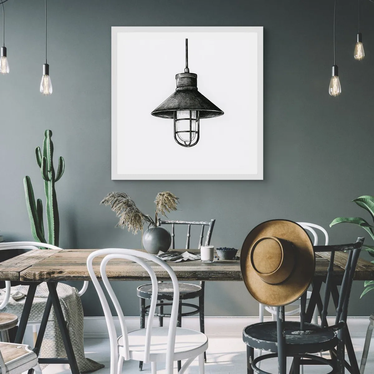 Plakat w białej ramie - Jak przed laty… - 60x60 cm