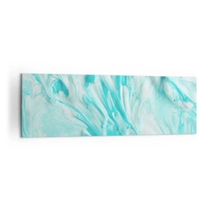 Obraz na płótnie - Abstrakcyjny motyw w pastelowych odcieniach błękitu i bieli - 160x50cm - Na zawsze razem - Nowoczesna dekoracja ścienna do salonu i sypialni ARTTOR
