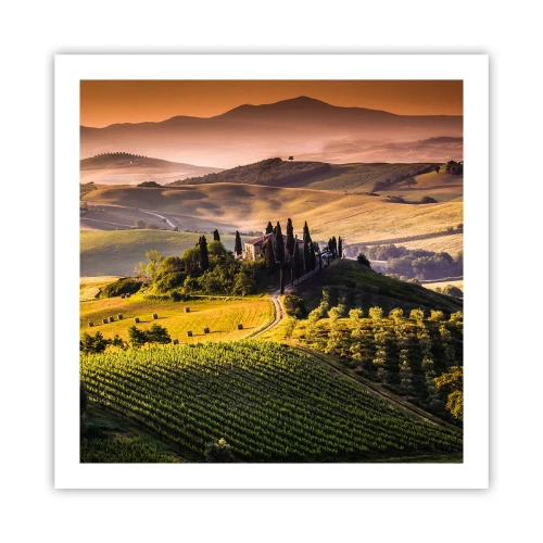 Plakat - Arkadia - pejzaż toskański - 60x60 cm