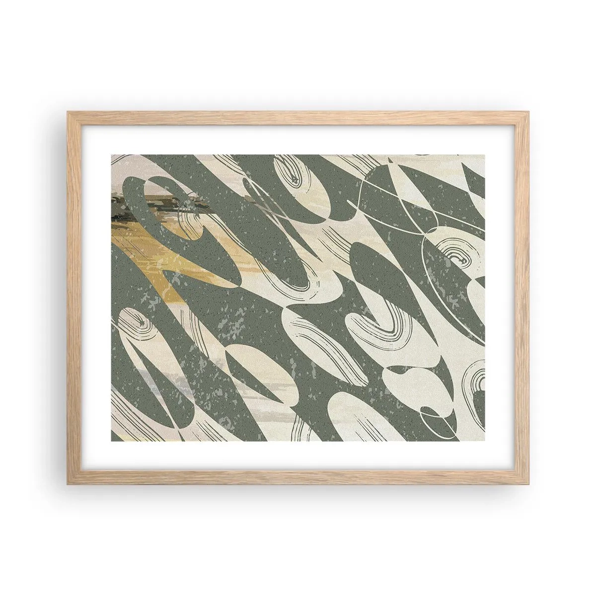 Plakat w ramie jasny dąb - Abstrakcja zrytmizowana - 50x40 cm