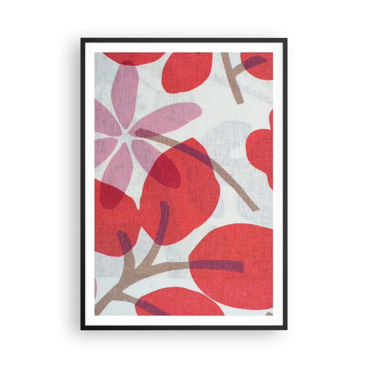 Plakat w czarnej ramie - Kompozycja kwiatowa w różu - 70x100 cm